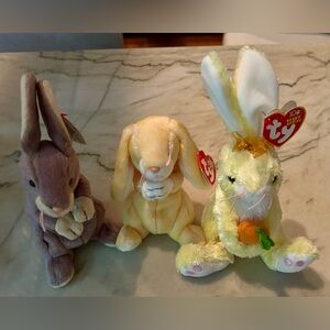 Ty Beanie babies set of three bunnies